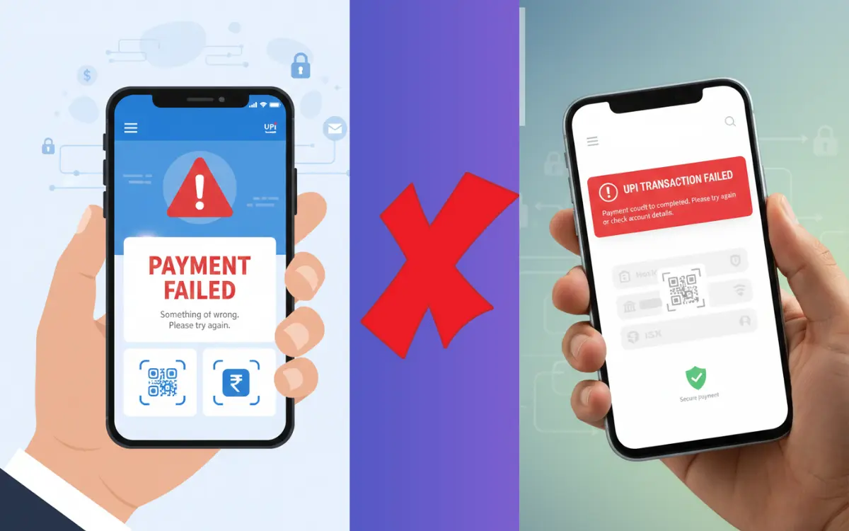 UPI payment failed on smartphone, online banking troubleshooting, secure digital payment tips in India